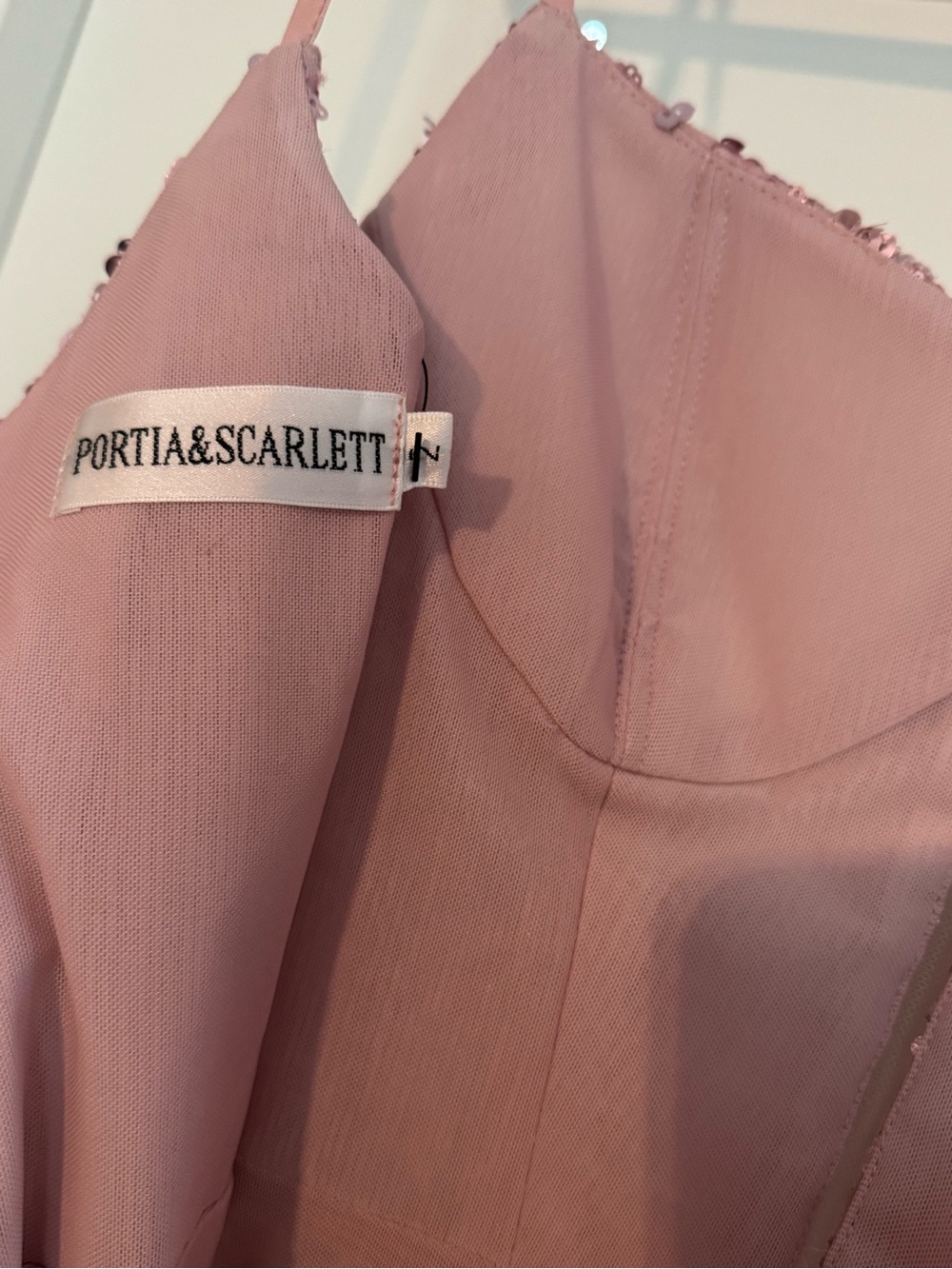 Portia & Scarlett PS24057 Pink Sequin Beaded Formal Gown Dress Size 2 - Picture 4 of 6